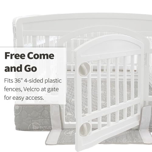 PJYuCien Playpen Bottom Pad for 36'' Width 4 Panel Pen, Gray | Protect Floor, Easy to Move and Clean – Perfect for Puppy, Duck, and Other Small Animals，Adhesive Tape Connect - style: Grey Bottom, 36"Width, Grey ( Adhesive Tape Connections )