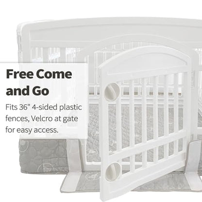 PJYuCien Playpen Bottom Pad for 36'' Width 4 Panel Pen, Gray | Protect Floor, Easy to Move and Clean – Perfect for Puppy, Duck, and Other Small Animals，Adhesive Tape Connect - style: Grey Bottom, 36"Width, Grey ( Adhesive Tape Connections )