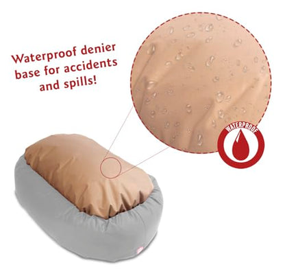 Majestic Pet 40 Inch Micro Velvet Calming Dog Bed Washable – Cozy Soft Round Dog Bed with Spine for Head Support - Fluffy Donut Puppy Mat 40x29x9 (inch) Large – Aubergine - color: Aubergine