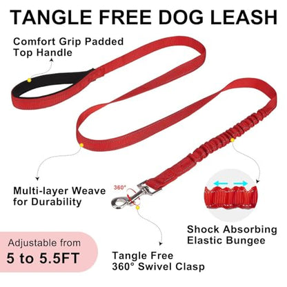 BEAUTYZOO No Pull Dog Harness Medium Sized Dog, Breathable Mesh Padded Dog Harness and Leash Set, Adjustable Reflective Escape Proof Dog Vest Harnessss Quick Fit for Training Walking, Red M - color: Red, size: M: Chest 21"-26.7"