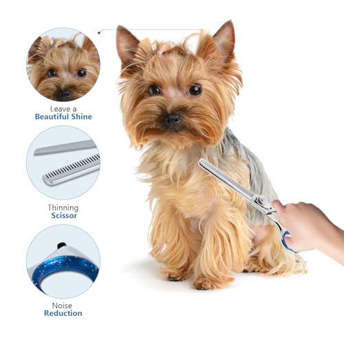 Laazar Pro Shears Thinning Pet Grooming Shear - 6.5 42 Teeth Scissors for dogs cats and pets - size: 6.5 Inch