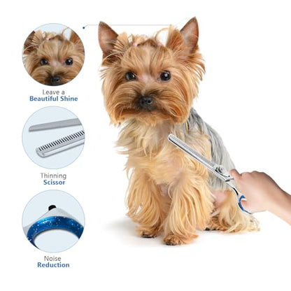 Laazar Pro Shears Thinning Pet Grooming Shear - 6.5 42 Teeth Scissors for dogs cats and pets - size: 6.5 Inch