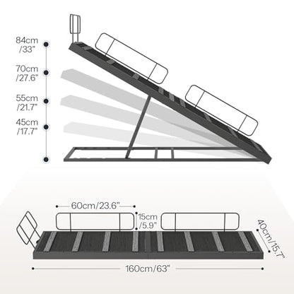 HOOBRO Dog Ramp for Bed, 63 Inch Long Dog Ramp for Couch and Bed, Pet Ramp with Non-Slip Mat and Safety Side Rails, 4 Height Adjustable up to 33 inch, for Small/Large/Old Dogs, Black BK16PT03