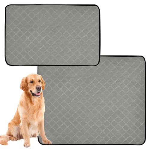 Qilmy Grey Solid Color Pet Mat, Waterproof Reusable Dog Training Pad Anti-Slip Pet Creat Pad for Small Medium Large Dogs and Cats - size: Medium+Large