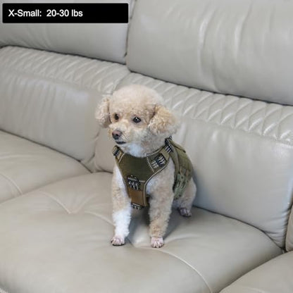 ICEFANG GN3 Tactical Dog Harness with 6X Buckle,Dog Molle Vest with Handle,3/4 Body, Hook and Loop Panel for ID Patch,No Pulling Front Clip (XS (Neck 12"-17"; Chest 17"-23"), Coyote Brown) - color: Coyote Brown, size: XS (Pack of 1)