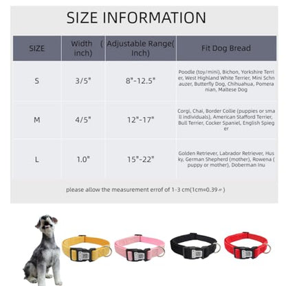 THAIN Smart QR Code Dog Collar-Nylon & Velvet Pet Collar with Unique ID Registration, Adjustable Plastic Buckle for Medium Dogs–Black, Red, Pink, Yellow (Black, M) - color: Black, size: M
