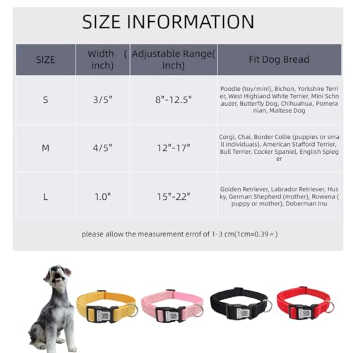 THAIN Smart QR Code Dog Collar-Nylon & Velvet Pet Collar with Unique ID Registration, Adjustable Plastic Buckle for Large Dogs–Black, Red, Pink, Yellow (Black, L) - color: Black, size: L