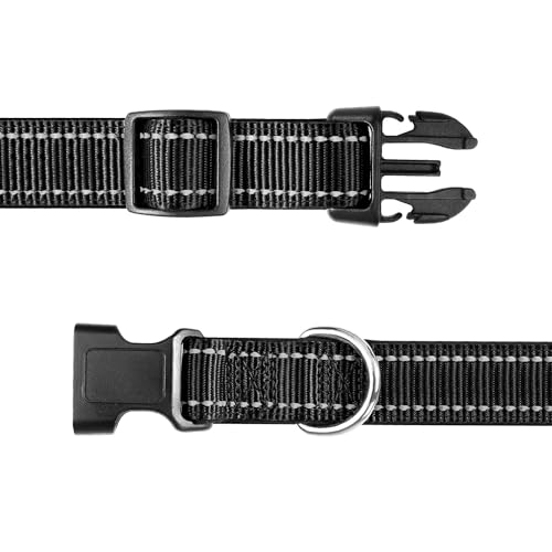 Aikko Collar Replacement Strap for Dogs, Durable Reflective Nylon Replace Belt for Most E Collar Systems, Adjustable Fence Collar Band Fit Large Medium Small Dog, Black - color: Black