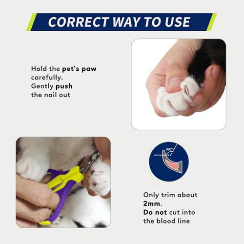 WePet Pet Nail Clippers U07.1, Professional Claw Trimmer, Bended Scissor Special for Cats, Kittens, Dogs, Puppies, Small Animals, Yellow/Purple - color: #16 Yellow/Purple