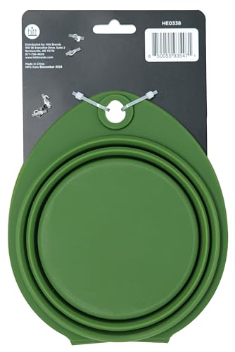 Hitt Brands Collapsible Dog Bowl – Portable Foldable Silicone Pet Water & Food Bowl, Expandable Travel Dog Bowls for Hiking, Camping, Walking & Puppy Essentials