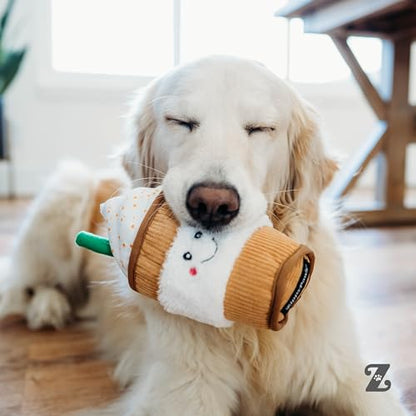 ZippyPaws NomNomz - Dog Squeaky Toys to Keep Them Busy, Funny Food Plush for Small, Medium, & Large Dogs, Cute Stuffed Puppy Toy, Pet Products, Gift for Dogs of All Breeds, Soft & Cuddly - Puppuccino - color: Puppuccino