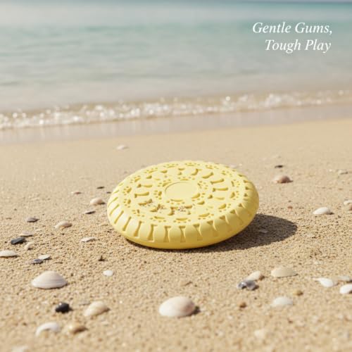 Soft TPR Rubber Dog Disc Toy, Flexible 8.7 Inch Flying Disc for Outdoor Fetch Training - color: Yellow