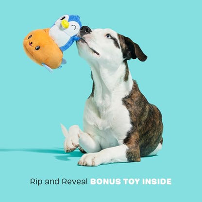 BarkBox Santiago Seal Dog Toy | Plush Rip & Reveal Toy with Hidden Surprise Inside & Squeaker | Discover & Squeak Toy for Small to Medium Dogs - color: Santiago Seal