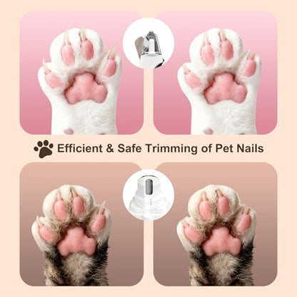 2-in-1 Dog Nail Grinder & Cat Nail Clippers Trimmers for Large Medium Small Dogs Cats Claw Trimmer Quick Sensor with 2 LED Lights Safety Guard USB Rechargeable Dogs Nail Trimmer (White) - color: White