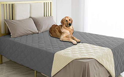 Ameritex Waterproof Dog Bed Cover Pet Blanket with Anti-Slip Back for Furniture Bed Couch Sofa - color: Darkgrey, size: 30x53 Inch (Pack of 1)