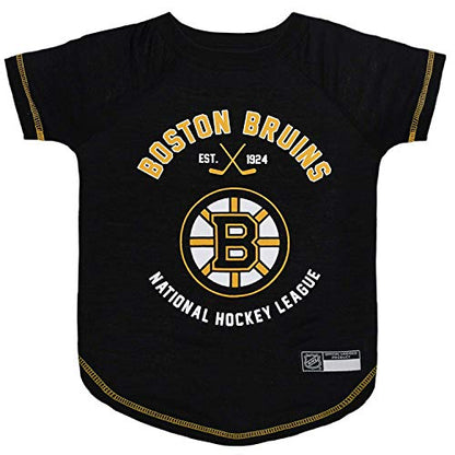 NHL Boston Bruins Tee Shirt for Dogs & Cats, X-Small. - Are You A Hockey Fan? Let Your Pet Be An NHL Fan Too! - color: Boston Bruins, size: X-Small