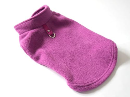 JACKO & CO - Fleece Vest Dog Sweater with Leash Ring - Soft, Warm & Lightweight Pullover Coat for Small & Medium Dogs, Puppies & Cats - Cozy Fall/Winter/Spring Pet Jacket (Purple, Small 4-6lbs) - color: Purple, size: S (4-6lbs)