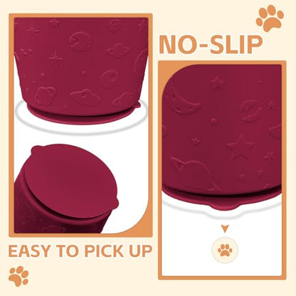 Dog Lick Bowl,Anxiety Relief Non-Slip Silicone Treat Bowl,Durable Anti-Choking Long-Lasting Enrichment Slow Feeder Licking Mat for Small Medium Large Breed,Freezable BPA Free Silicone Dishwasher Safe - color: Red, size: M-L