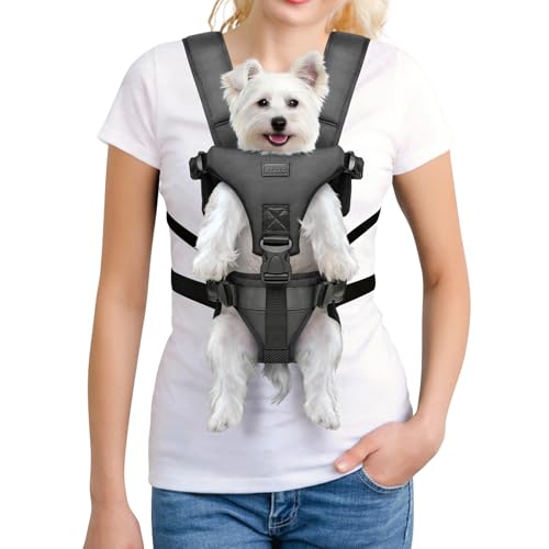 YUDODO Front Pet Carrier Backpack for Small Dogs, Secure and Breathable Mesh Travel Dog Carrier with Safety Belt, Ergonomic Support, Adjustable for Walking, Hiking (Black, M) - color: Black