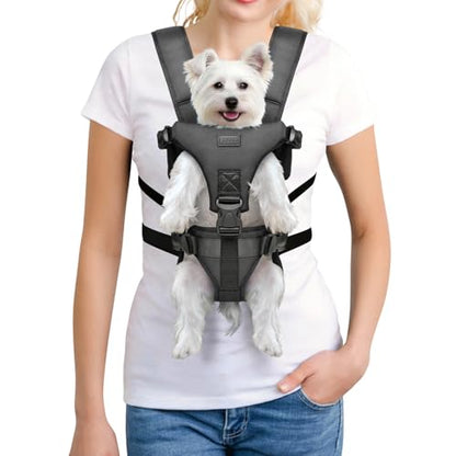 YUDODO Front Pet Carrier Backpack for Small Dogs, Secure and Breathable Mesh Travel Dog Carrier with Safety Belt, Ergonomic Support, Adjustable for Walking, Hiking (Black, M) - color: Black