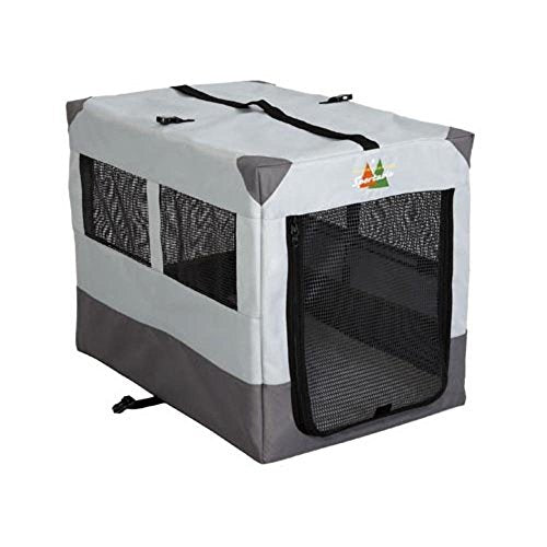 MidWest Homes for Pets Canine Camper Sportable, 30-inch Portable Tent Crate for Dogs, Soft-Sided, Folding Frame, Mesh Windows, Zip Door, Water-Resistant, Includes Pad - color: Gray, size: 31.0"L x 21.8"W x 23.8"H