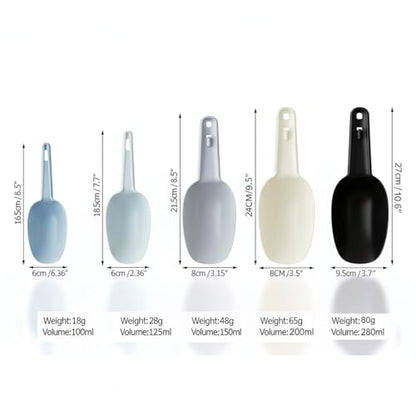 Plastic Flour Scoops, Pet Food Scoops Plastic Pack of 5, Multifunctional Dog Food Scoops with Measuring Cups, Pet Food Measuring Scoop Set - color: Pack of 5