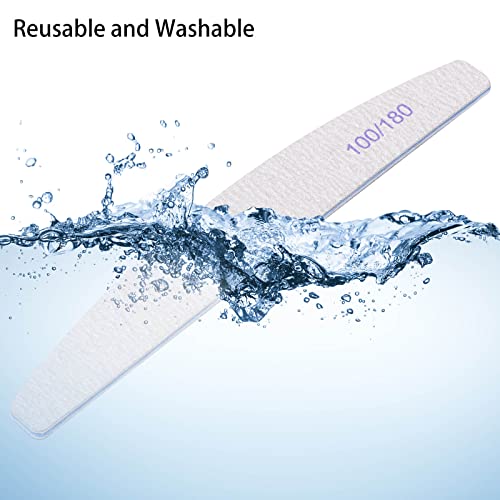 25Pcs 100/180 Grit Nail File Set - Double-Sided Emery Boards for Acrylic, Gel & Natural Nails - Professional Nail Files - size: 25 Count(100/180 Grit)