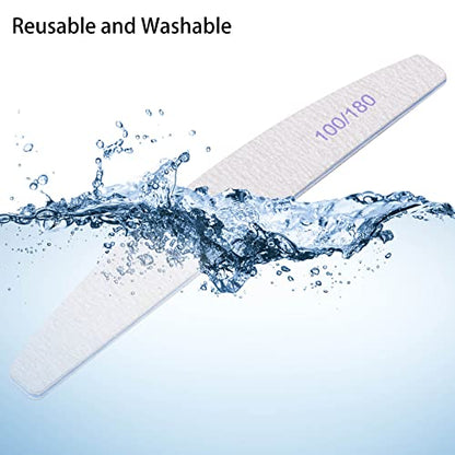 25Pcs 100/180 Grit Nail File Set - Double-Sided Emery Boards for Acrylic, Gel & Natural Nails - Professional Nail Files - size: 25 Count(100/180 Grit)