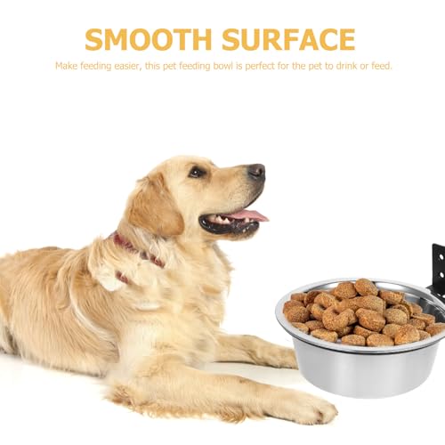 Raised Dog Bowl and Wall-Mounted Stainless Steel Pet Feeding Bowl 8-inch Kitten Water Dish for Comfortable Elevated Puppy and Cat Food Station