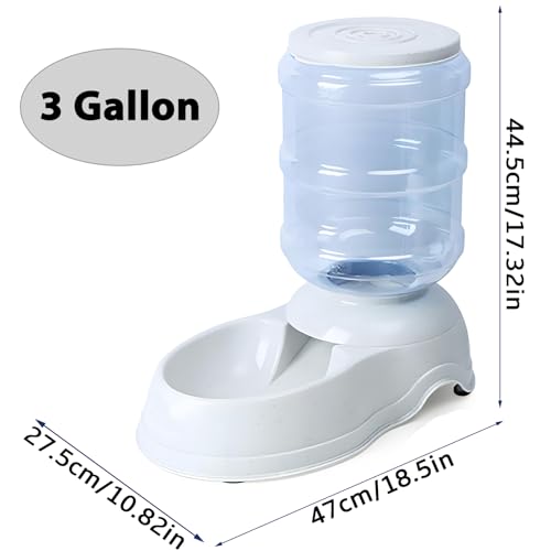Automatic Dog Feeders - 3 Gallon Capacity Gravity Food Dispenser for Large Dogs and Cats - size: 3 Gallon Feeder
