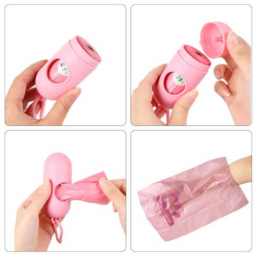 ECO-CLEAN 360 Count Dog Poop Bags with Dispenser, Leak-Proof, Cherry Blossom scented - color: Pink-Scented