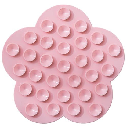 Silicone Lick Mat with Suction Cups Flower Shape Slow Feeder Pad for Dogs Cats Grooming Bathing - color: A