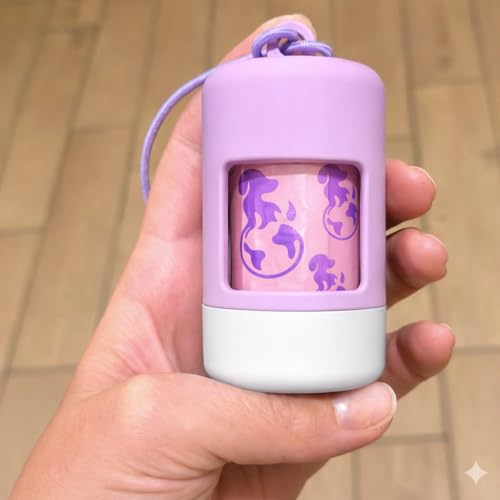 Dog Poop Bag Holder [2-Pack] | With 30 Extra-thick Dog Bags for Poop | Waste Bag Dispenser with Premium Soft-Touch Coating | Enlarged Dispense Opening, Stylish Color-Block Design (Lavender Cloud) - color: Lavender Cloud