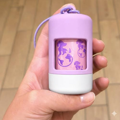 Dog Poop Bag Holder [2-Pack] | With 30 Extra-thick Dog Bags for Poop | Waste Bag Dispenser with Premium Soft-Touch Coating | Enlarged Dispense Opening, Stylish Color-Block Design (Lavender Cloud) - color: Lavender Cloud