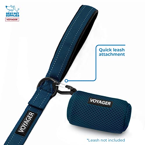 Best Pet Supplies 강아지 배변 봉투 홀더 목줄 부착, 15개의 가방 포함, 블루, 여행, 산책, 공원 및 실외 사용을 위한 재사용 가능한 메시 디스펜서 파우치, 클립온으로 부드럽고 내구성이 뛰어납니다 - color: 메시 (프러시안 블루), size: 1 개(1 팩)