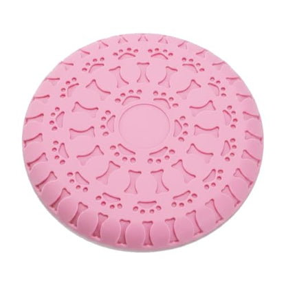 Soft TPR Rubber Dog Disc Toy, Flexible 8.7 Inch Flying Disc for Outdoor Fetch Training - color: Pink