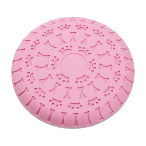 Soft TPR Rubber Dog Disc Toy, Flexible 8.7 Inch Flying Disc for Outdoor Fetch Training - color: Pink