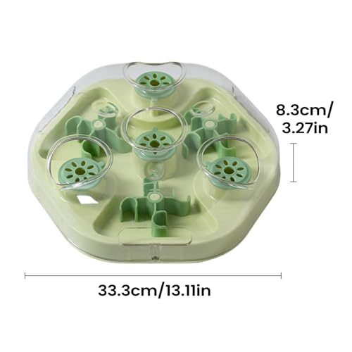Dog Treat Puzzle - Slow Feeding Game, Pet Treat Strategy Toy, Reward Based Feeder | Stimulating Home Play Boredom Relief Puppy Kitten Medium Large Breed Skill Building Food Activity Puzzle - color: Green