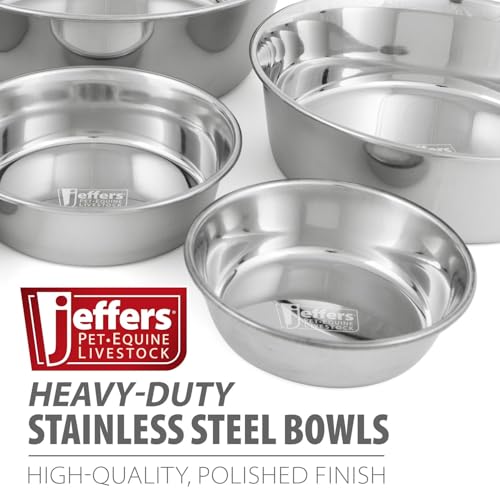Jeffers Pet Heavy Weight Stainless Steel Pet Bowls for Dogs & Cats,16 oz – Durable Food & Water Dish, Non Slip, Rust Resistant, Dishwasher Safe Feeding Bowl for Home, Travel, Indoor & Outdoor
