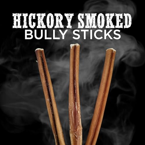 Best Bully Sticks Hickory Smoked Jumbo 12 Inch Bully Sticks - 10 Count (Pack of 1) - Natural, Smoky, Grain and Odor-Free, No Additives