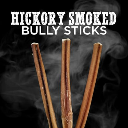 Best Bully Sticks Hickory Smoked Jumbo 12 Inch Bully Sticks - 10 Count (Pack of 1) - Natural, Smoky, Grain and Odor-Free, No Additives
