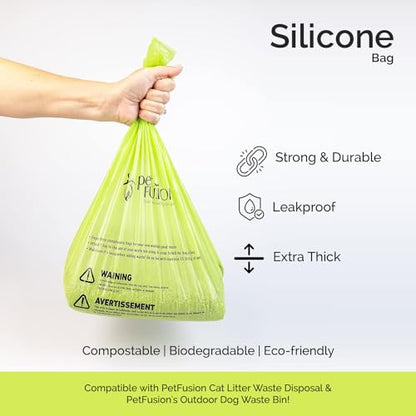 PetFusion Replacement Waste Bags, Litter and Outdoor Disposal, Leakproof | Holds over ten pounds without tearing, fits indoor and yard use, works well for cats and dogs alike every day, vet approved - style: Waste Bags