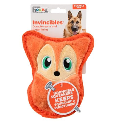 Outward Hound Durablez Minis – Squeaky Plush Dog Toy, No Stuffing for Less Mess, Interactive & Tough, Jumbo Squeaker, Puppies & Small Dogs, Fox, 6.3" - color: Fox, size: X-Small