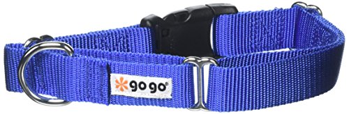 GOGO Pet Products Martingale Gentle Training Collar, Medium/Large, Blue - color: Blue, size: Med/Lrg (1" web width)