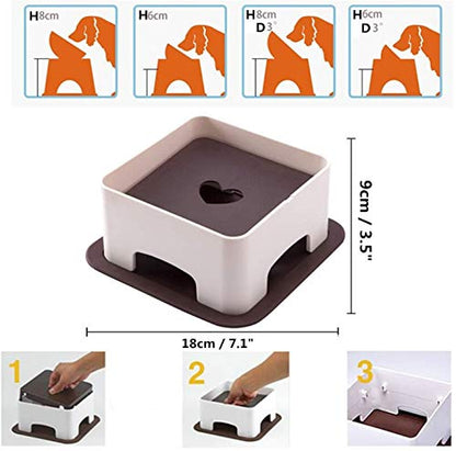 Ceramic Bulldog Bowl Dog Feeding Bowl - Dog Dish Wide Mouth Pet Sterile Tilted Pet Feeder with Anti-Skid Rubber Mat for Small Medium Dogs (Black) - color: Black bowl set