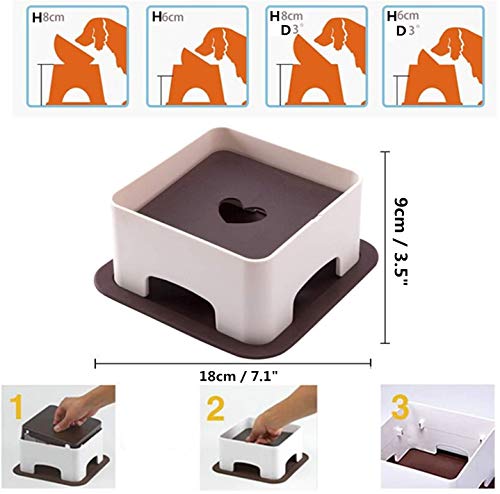 Ceramic Bulldog Bowl Dog Feeding Bowl - Dog Dish Wide Mouth Pet Sterile Tilted Pet Feeder with Anti-Skid Rubber Mat for Small Medium Dogs (White) - color: White