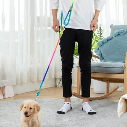 Hands Free Dog Leash Crossbody Dog Running Leash Handsfree Pet Rope for Hiking Training Heavy Duty Reflective Pet Walking Belt - color: Multicolor