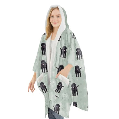 E&S Pets Sherpa Wearable Blanket Hoodie for Women – Soft Fleece Snuggs Wrap – 32 Dog & Cat Breeds – Warm Pet Lover Gifts - color: Labradoodle