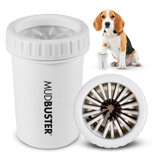 Dexas MudBuster Portable Dog Paw Cleaner, Medium, Bright White Special Edition, Premium Pet Supplies and Accessories - color: Bright White, size: Medium without Lid