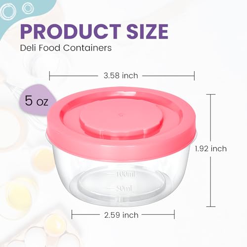 TOFLEN Reusable Small Freezer Containers 5 Oz Plastic Food Storage Containers with Screw On Lids, Leakproof & Airtight, Freezer Safe, Dishwasher Safe, Set of 12 Multicolor - size: 5 oz*12